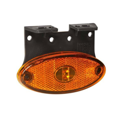 Lampa gabarit led 102x46x23mm galbena cu suport de fixare marca aspock - Lampa gabarit  ovala cu suport de fixare 12V / 24V / 36V LED lumina galbena flash simplu coeficient impermeabilitate IP68 1.5m cablu inclus