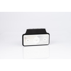 Lampa gabarit led 118x72x30mm alba cu suport de fixare marca fristom - Lampa gabarit  dreptunghiulara cu suport de fixare 12V / 24V LED lumina alba flash simplu coeficient impermeabilitate IP68 da cablu inclus