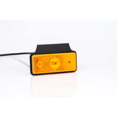 Lampa gabarit led 118x72x30mm galbena cu suport de fixare marca fristom - Lampa gabarit  dreptunghiulara cu suport de fixare 12V / 24V LED lumina galbena flash simplu coeficient impermeabilitate IP68 da cablu inclus