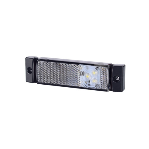 Lampa gabarit led 132x33x13mm alb cu suport de fixare marca horpol - Lampa gabarit  dreptunghiulara cu suport de fixare 12V / 24V LED lumina alb flash simplu coeficient impermeabilitate IP68 da, 0.45m cablu inclus